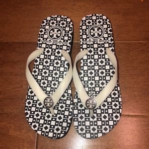 Tori Burch carved-wedge flip flop